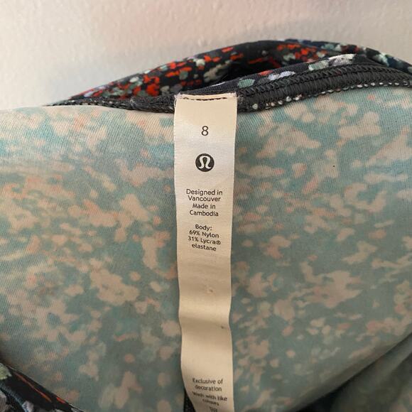 Lululemon Wunder Under High-Rise Crop Leggings 23" Multicolor Water Blossom 8 - Picture 3 of 12